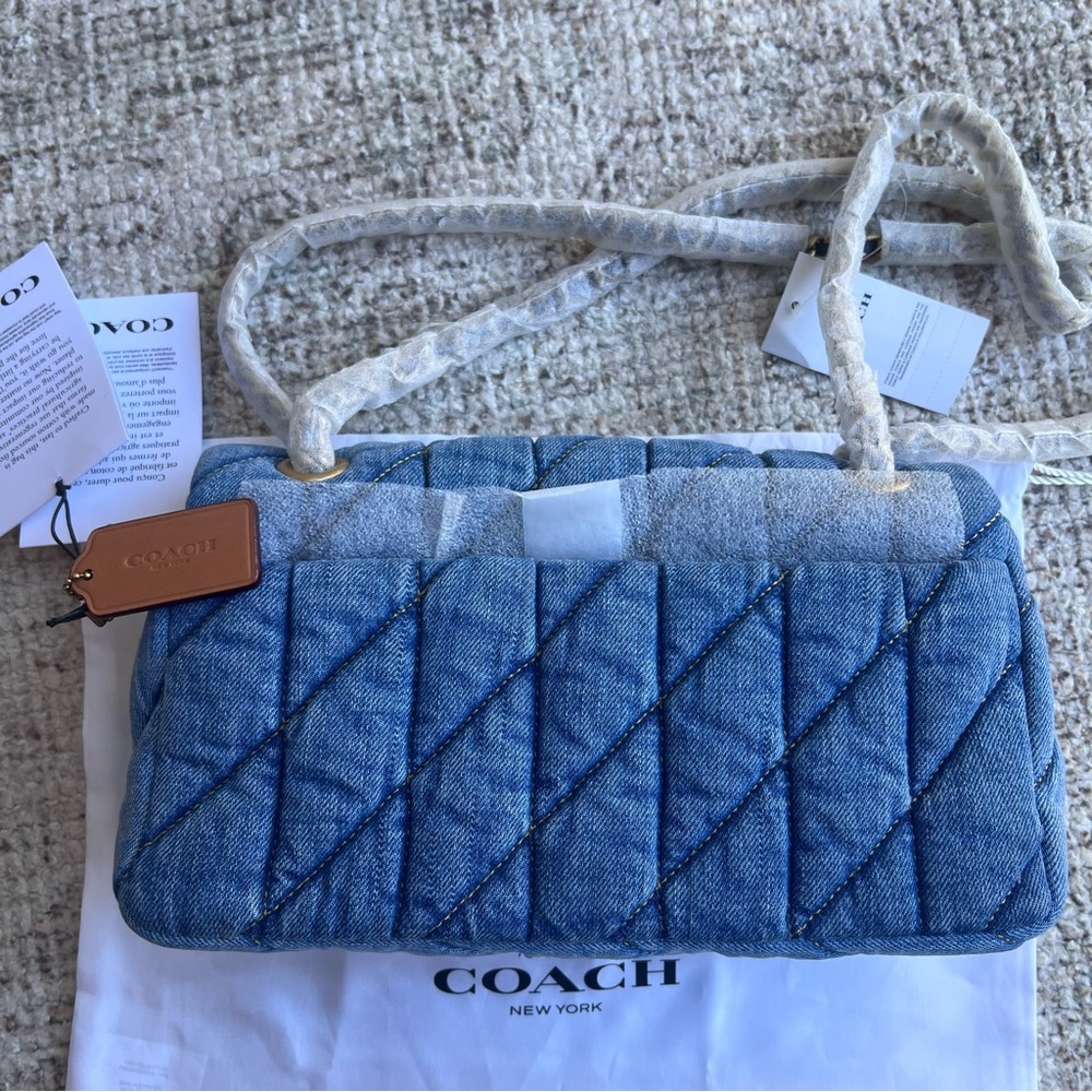Coach Denim Quilted 26 Shoulder Bag - Picture 6 of 14